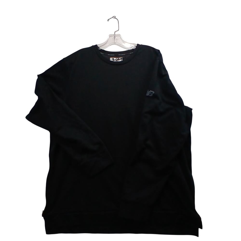 New Balance Mens 2XL Black Long Sleeve Athletic Pullover Shirt Side Zip